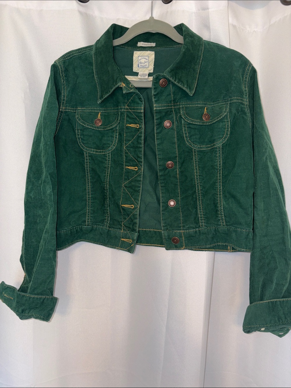 Old Navy Green Corduroy Jean Jacket